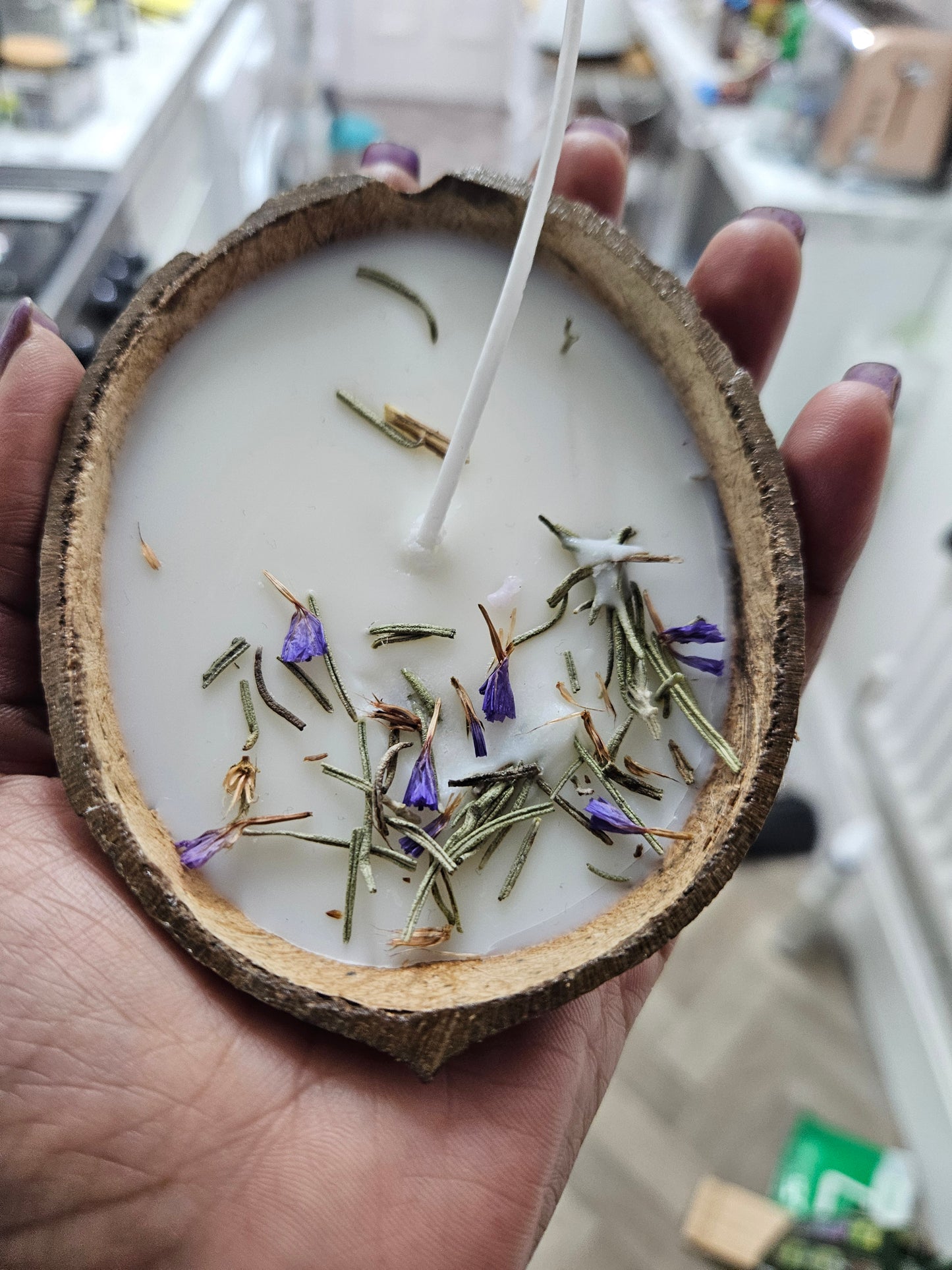 Raindrops and Rosemary scented Candle